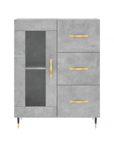 Credenza Grigio Cemento 69,5x34x180 cm in Legno Multistrato