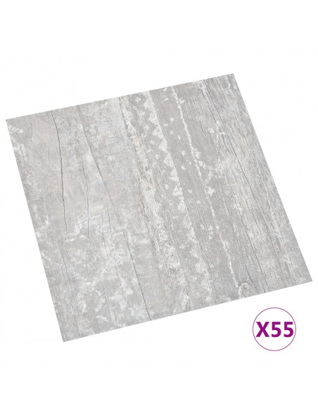 Listoni per Pavimenti Autoadesivi 55 pz in PVC 5,11 m² Grigi