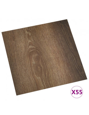 Listoni per Pavimenti Autoadesivi 55 pz in PVC 5,11 m² Marroni