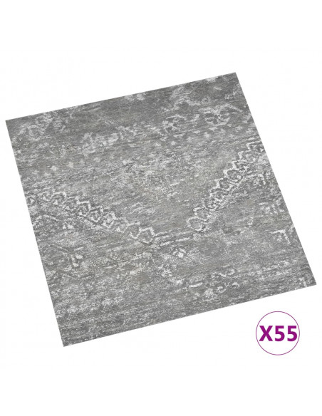 Listoni Pavimenti Autoadesivi 55 pz PVC 5,11 m² Grigio Cemento