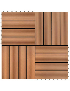 Set piastrelle WPC 30x30cm 11pz per 1,00m² marrone