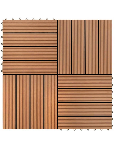 Set piastrelle WPC 30x30cm 11pz per 1,00m² marrone