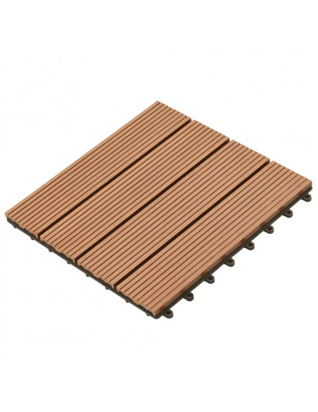 Set piastrelle WPC 30x30cm 11pz per 1,00m² marrone