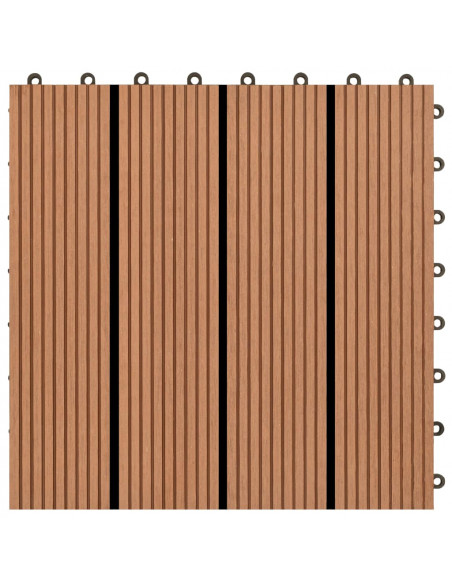 Set piastrelle WPC 30x30cm 11pz per 1,00m² marrone
