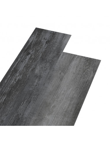 Listoni Pavimento in PVC 4,46 m² 3 mm Autodesivi Grigio Lucido