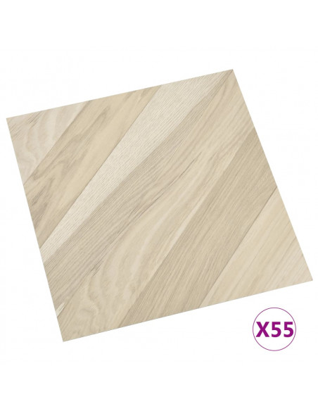Listoni Pavimenti Autoadesivi 55 pz in PVC 5,11 m² Beige Rigati