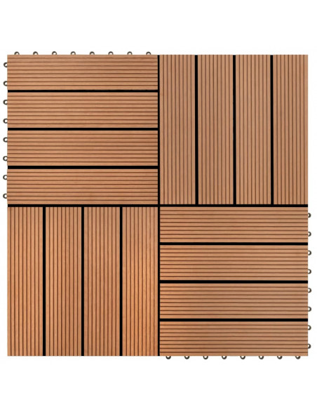 Piastrelle per Decking 22 pz 30x30cm 2mq in WPC Marrone