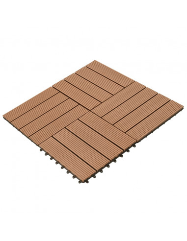 Piastrelle per Decking 22 pz 30x30cm 2mq in WPC Marrone