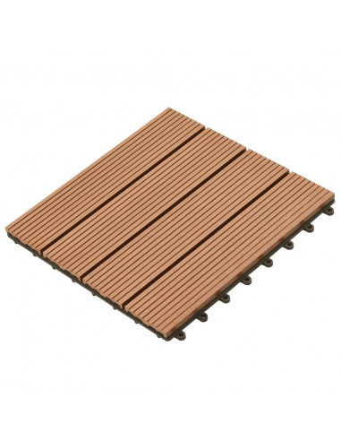 Piastrelle per Decking 22 pz 30x30cm 2mq in WPC Marrone