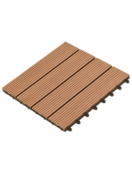 Piastrelle per Decking 22 pz 30x30cm 2mq in WPC Marrone