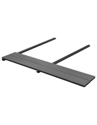 Pavimento per esterni in WPC con accessori 36 m² 2,2 m grigio
