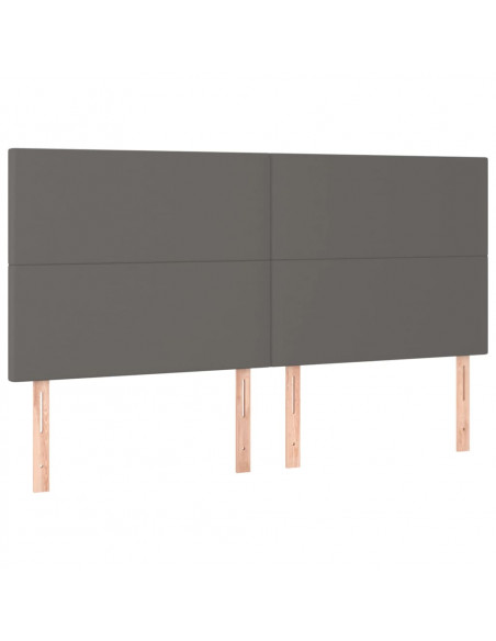 Testiera a LED Grigio 160x5x118/128cm in Similpelle