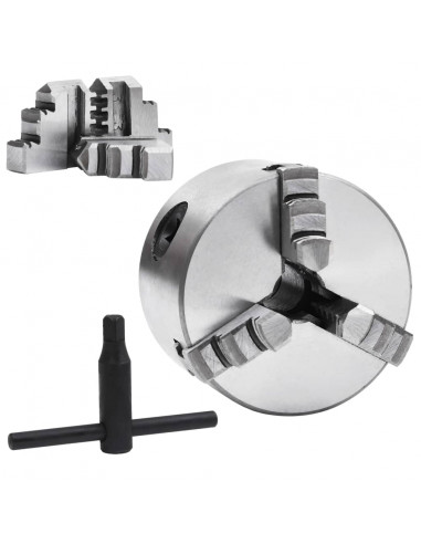 Mandrino per Tornio a 3 Griffe Autocentrante 80 mm in Acciaio