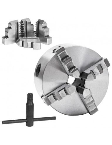 Mandrino per Tornio a 4 Griffe Autocentrante 125 mm in Acciaio