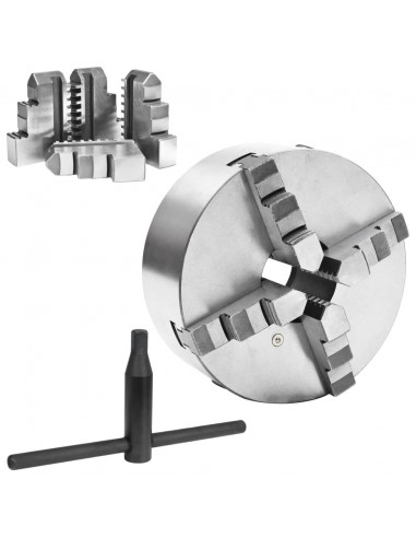 Mandrino per Tornio a 4 Griffe Autocentrante 200 mm in Acciaio