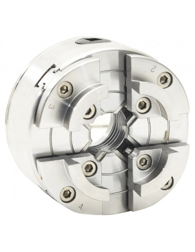 Mandrino per Legno a 4 Griffe M33 in Acciaio Argento 96 mm