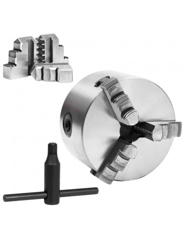 Mandrino per Tornio a 3 Griffe Autocentrante 100 mm in Acciaio