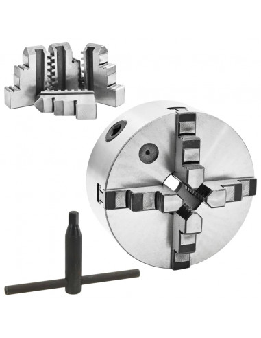 Mandrino per Tornio a 4 Griffe Autocentrante 160 mm in Acciaio