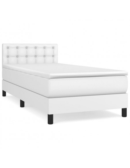 Giroletto a Molle con Materasso Bianco 90x190 cm in Similpelle
