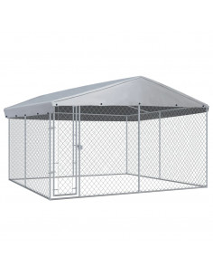 Canile da Esterno con Tetto 382x382x225 cm 2