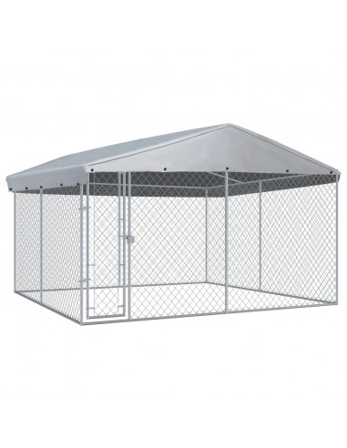 Canile da Esterno con Tetto 382x382x225 cm