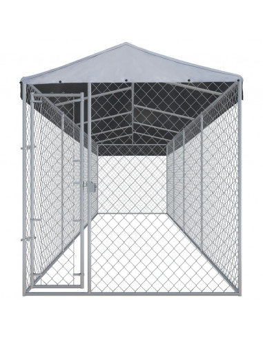 Recinzione per Cani da Esterno con Tetto 760x190x225 cm