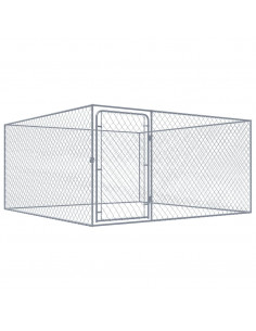 Recinto per Cani da Esterno in Acciaio Zincato 2x2x1 m 2