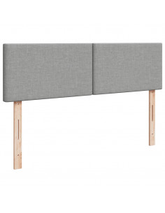 Giroletto a Molle con Materasso Grigio Chiaro 140x200cm Tessuto 2