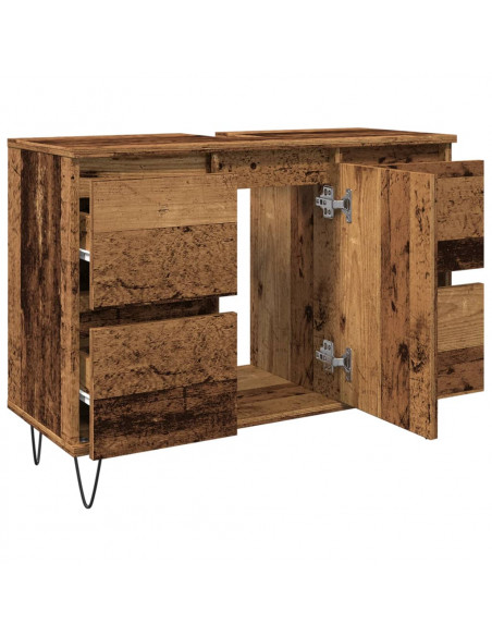 Mobile da Bagno Legno Antico 80x33x60 cm in Truciolato