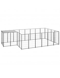 Gabbia per Cani Nera 8,47 m² in Acciaio 2