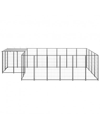 Gabbia per Cani Nera 8,47 m² in Acciaio