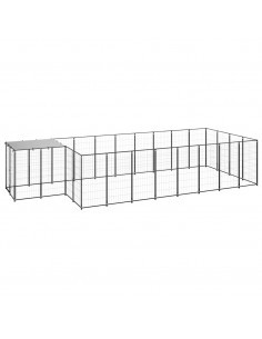 Gabbia per Cani Nera 10,89 m² in Acciaio 2