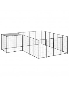 Gabbia per Cani Nera 8,47 m² in Acciaio 2