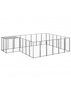 Gabbia per Cani Nera 12,1 m² in Acciaio 2