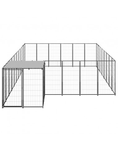 Gabbia per Cani Nera 15,73 m² in Acciaio