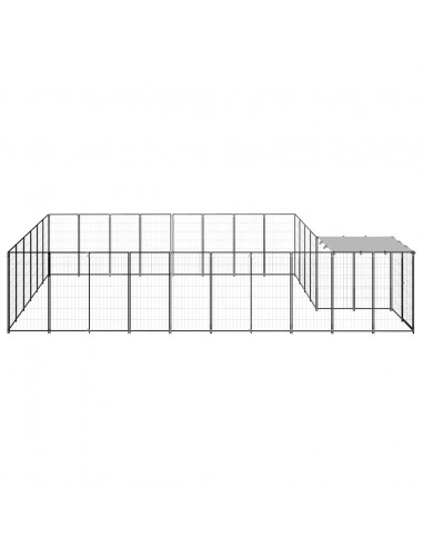 Gabbia per Cani Nera 15,73 m² in Acciaio