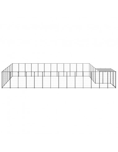 Gabbia per Cani Nera 22,99 m² in Acciaio