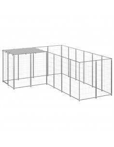 Gabbia per Cani Argento 4,84 m² in Acciaio 2