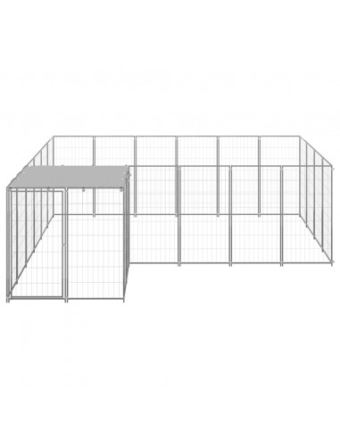 Gabbia per Cani Argento 8,47 m² in Acciaio