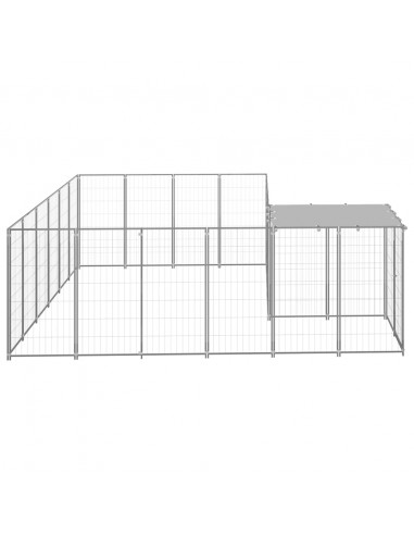Gabbia per Cani Argento 8,47 m² in Acciaio