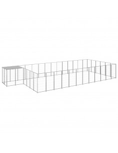 Gabbia per Cani Argento 22,99 m² in Acciaio 2