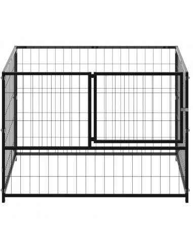 Gabbia per Cani Nera 100x100x70 cm in Acciaio