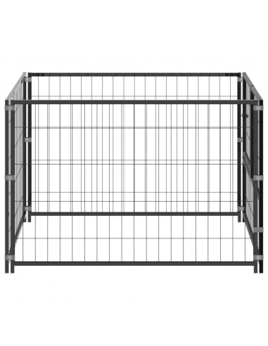 Gabbia per Cani Nera 100x100x70 cm in Acciaio