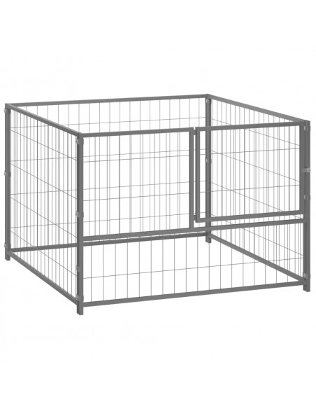 Gabbia per Cani Argento 100x100x70 cm in Acciaio