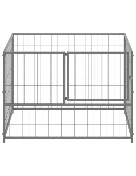 Gabbia per Cani Argento 100x100x70 cm in Acciaio