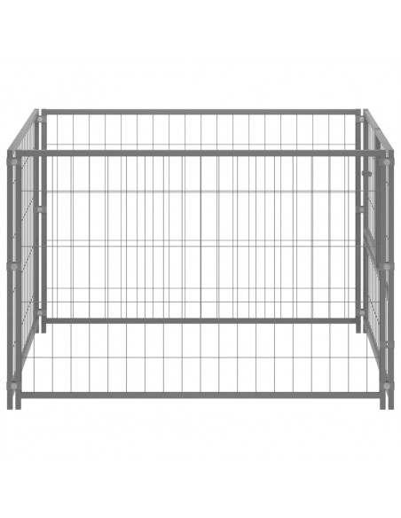 Gabbia per Cani Argento 100x100x70 cm in Acciaio