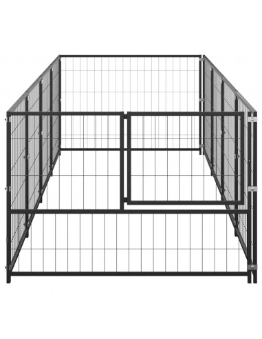 Gabbia per Cani Nera 4 m² in Acciaio