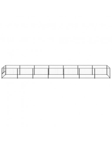 Gabbia per Cani Nera 7 m² in Acciaio