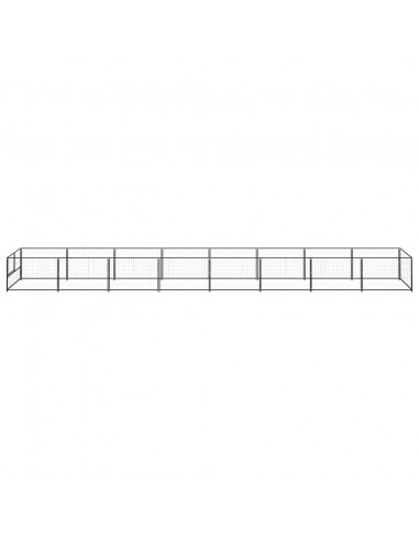 Gabbia per Cani Nera 8 m² in Acciaio