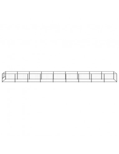 Gabbia per Cani Nera 9 m² in Acciaio